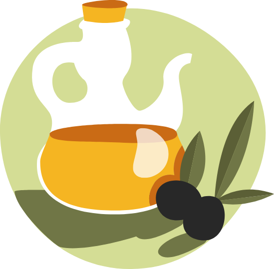 aceite de oliva y aceitunas de mesa